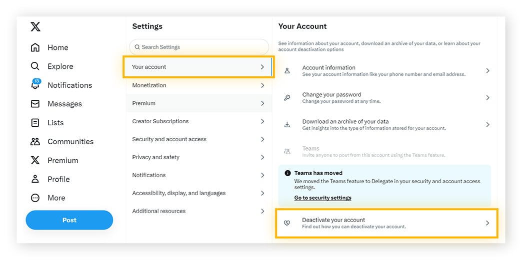 How to Delete Your X (Twitter) Account - Wiziwiz